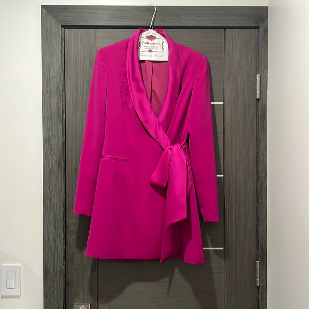 Jay Godfrey pink blazer dress mini